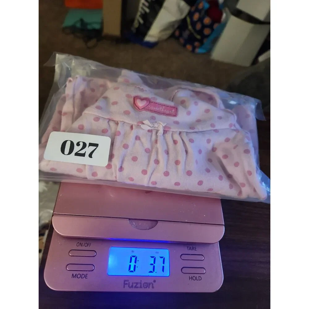 Carter's Baby Girl 3M Pink Polka Dot Sweetheart Long Sleeve Sleep Gown
